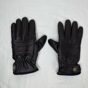 Thinsulate Brown winter Leather Gloves ladies size M, leather shell, poly lining